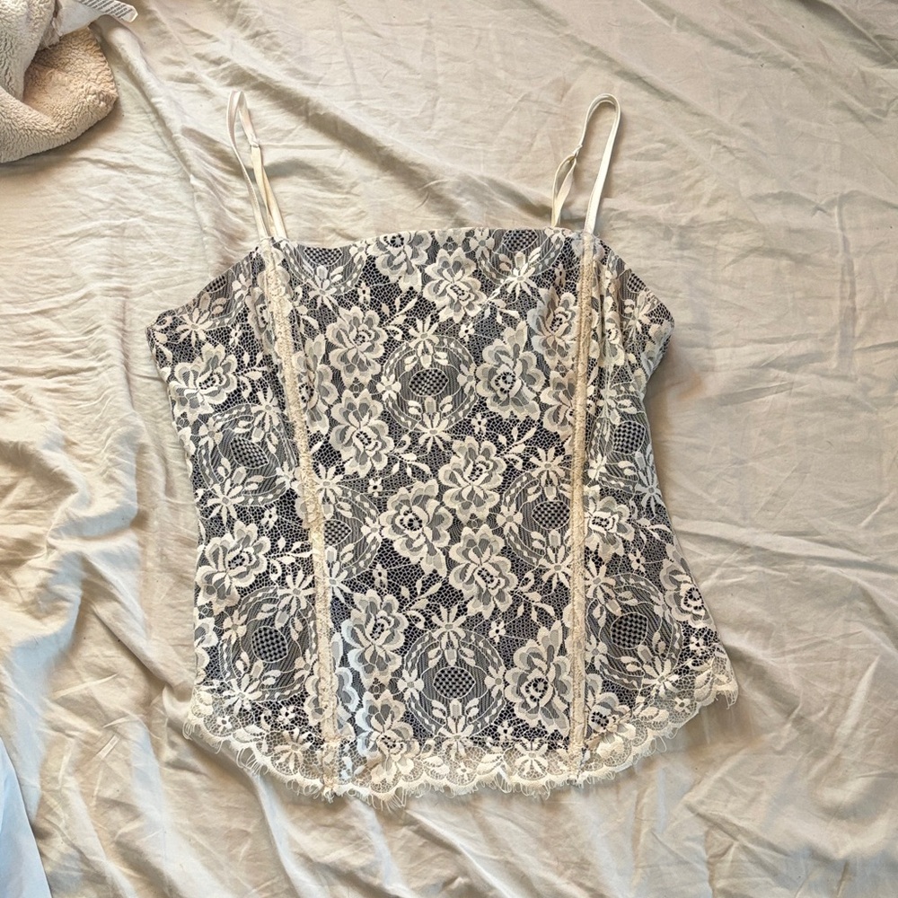 The Limited Cream Lace Floral Camisole